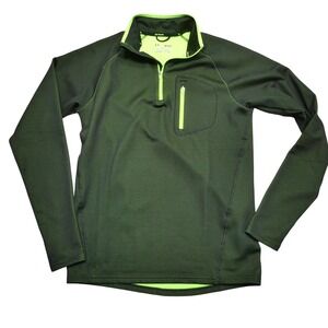 Under Armour Pullover Mens Medium Green ColdGear Run 1/4 Zip Thermal Shirt